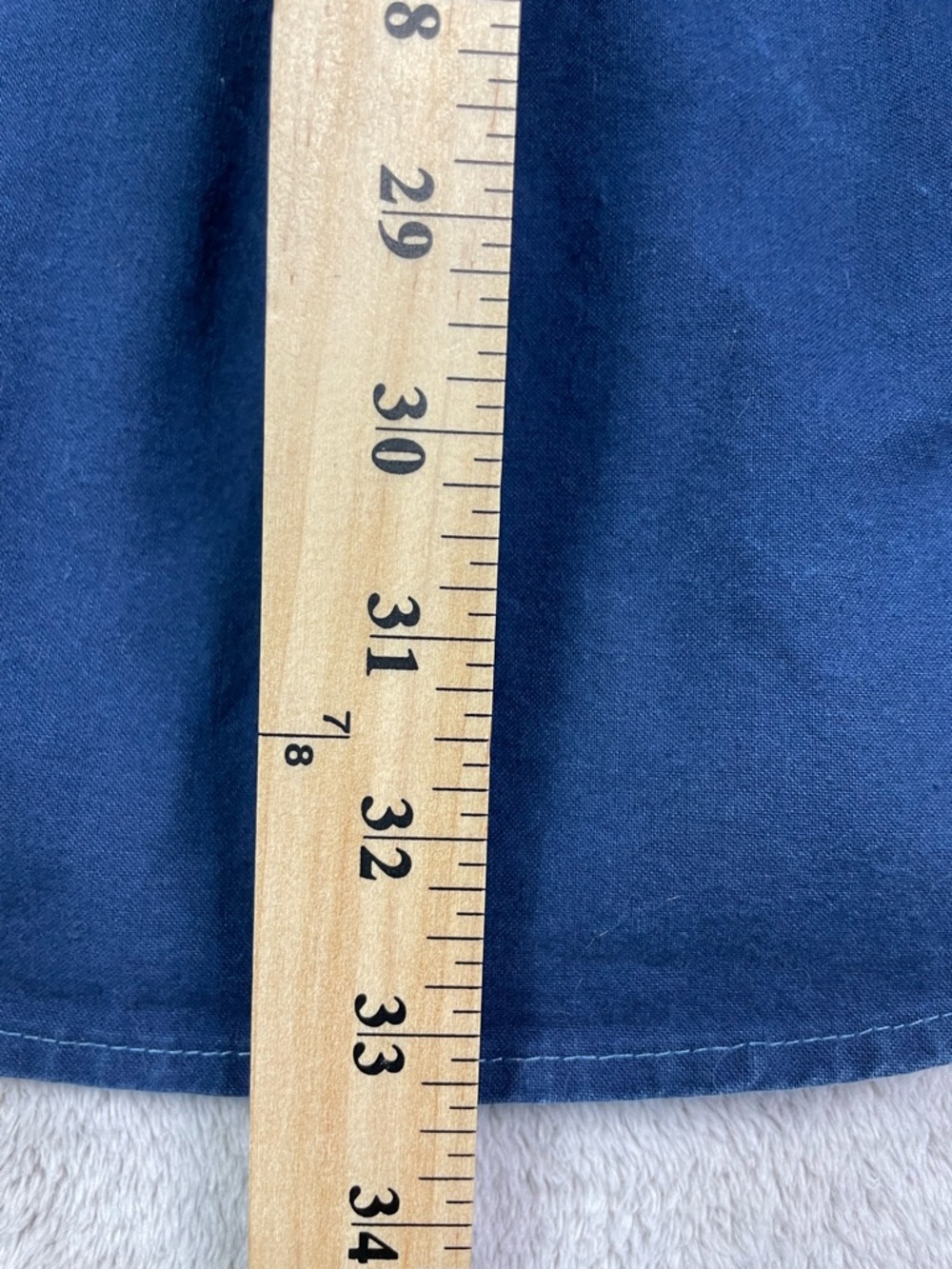 L.L. Bean Men's Large Regular Navy Blue Chino Work Shirt Cotton Made in Canada - Picture 10 of 10